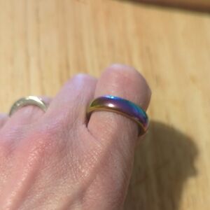 Rainbow Hematite Band Ring For Men Or Women